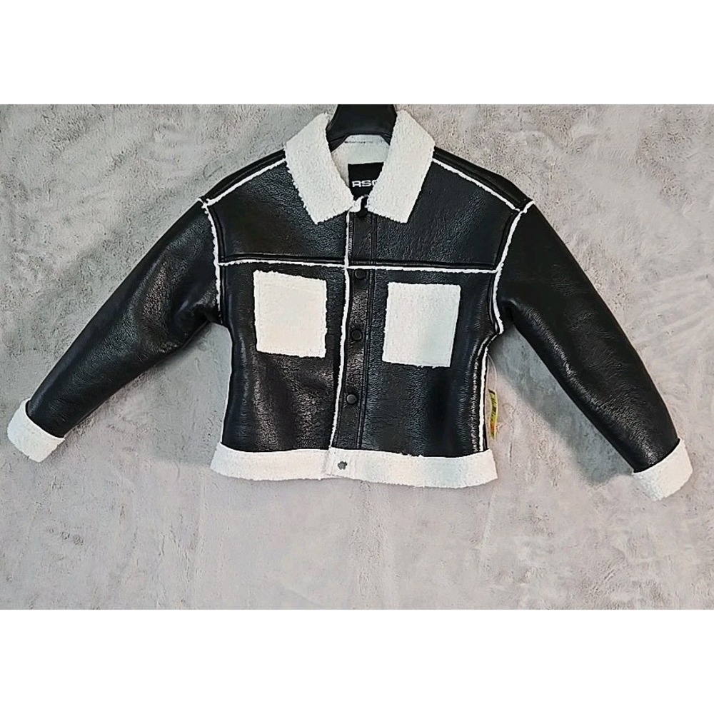 Tilly's RSQ Faux Leather And Sherpa Jacket Girls Size Small *New*‎